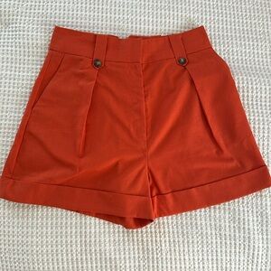 Burnt Orange High Waisted ASOS Linen Shorts